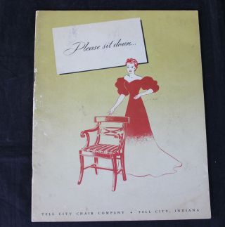 Vintage 1949 Tell City Chair Company " Please Sit Down " Booklet / Guide - Indiana
