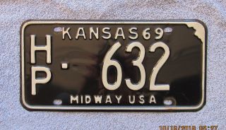 1969 Harper County Kansas License Plate Hp - 632 Passengercar Man Cave Chevy Ford
