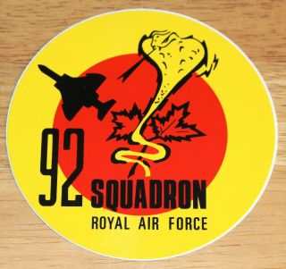 Old Raf Royal Air Force 92 Squadron Mcdonnell Douglas F - 4 Phantom Sticker