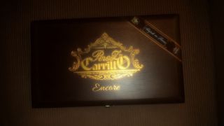 Perez Carrillo Encore Wood Cigar Box 11 - 3/4 " X 7 " X 1 - 1/4 " - Tags,  A,  Graphics