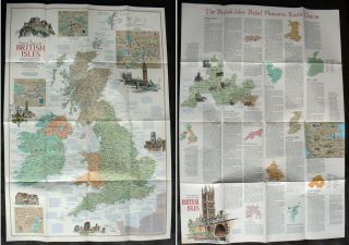 1974 National Geographic Map The British Isles Britain England Wales Ireland