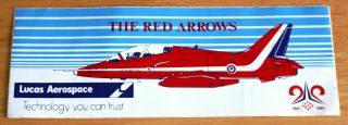 1985 Raf Royal Air Force Red Arrows Hawk Lucas Aerospace Sticker