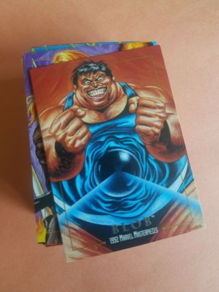 1992 Marvel Masterpieces Trading Cards Complete Base Set Of 100 Thanos Spiderman