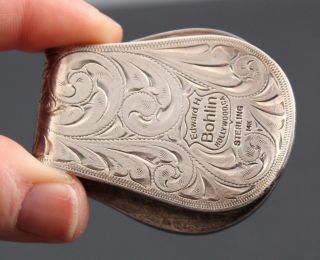 Authentic Edward Bohlin Western Sterling Silver 14k Gold Money Clip Horseshoe NR 6