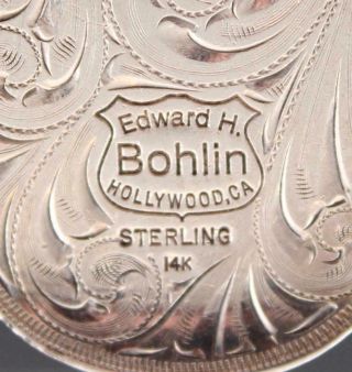 Authentic Edward Bohlin Western Sterling Silver 14k Gold Money Clip Horseshoe NR 7