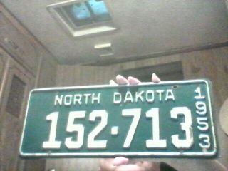 1953 North Dakota License Plate