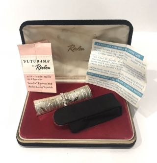 Vintage Van Cleef & Arpels Revlon Sterling Silver Lipstick Case 598 Box