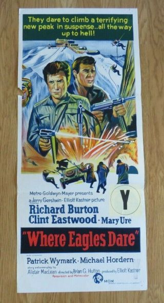 Where Eagles Dare 1968 Cinema Daybill Movie Film Poster Clint Eastwood