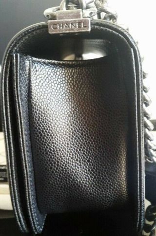 Authentic Chanel Black Caviar Classic Handbag Medium Bag 3