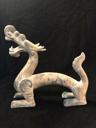 Vintage Chinese Art Pottery Dragon East Asian Dragon Mythical Creature Sculpture