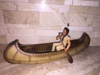 Schleich 42013 Indian In Canoe Figurine Scuffed