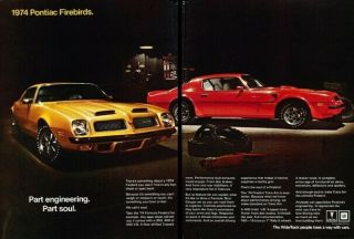 1974 Pontiac Firebird Trans Am 2 - Page Advertisement Print Art Car Ad K87