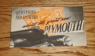 1949 Plymouth Questions And Answers Sales Brochure 49