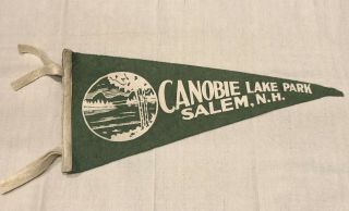 Vintage 1960s Pennant Canobie Lake Park Salem Hampshire Green Made In Usa