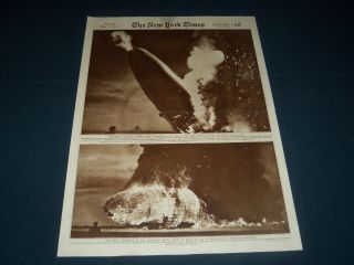 1937 May 9 York Times Picture Section - Hindenburg Disaster - Nt 7356