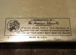 2 Vintage Lucky Strike Cigarettes Flat Fifties Tins 5