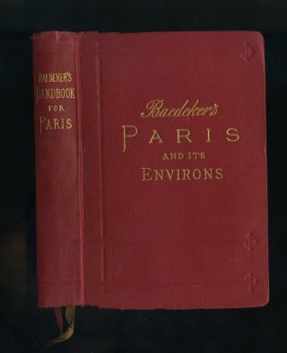 Baedekers Paris Travel Guide Book Complete With All Maps