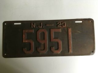 1923 Jersey License Plate Low Number 4 Digit All