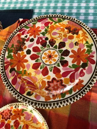 Melamine (melmac) dinnerware fiesta design from Target AND tablecloth & napkins 4