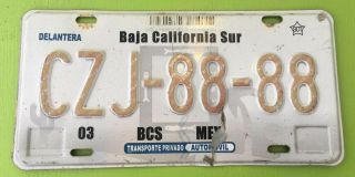 Baja California Sur License Plate Tag Mexico Cabo La Paz Placa Baja Red Letters
