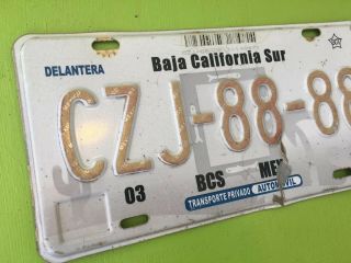 Baja California Sur License Plate Tag Mexico Cabo LA PAZ PLACA BAJA Red Letters 2