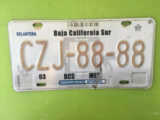 Baja California Sur License Plate Tag Mexico Cabo LA PAZ PLACA BAJA Red Letters 6