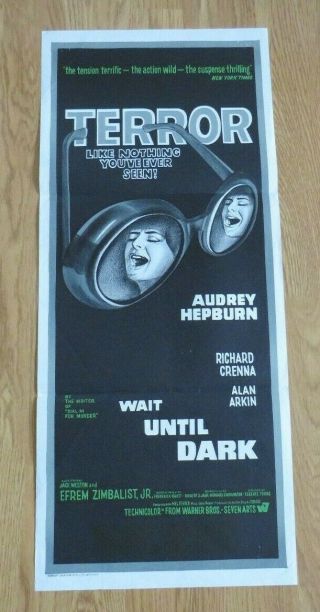 Wait Until Dark 1967 Daybill Cinema Movie Poster Audrey Hepburn Horror