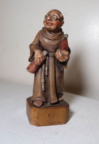 Quality Vintage Hand Carved Wood Religious Friar Sculpture Statue Figurine