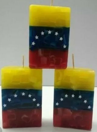 Venezuela Candle Flag (set Of 6) 7 Stars Local Artesan Made