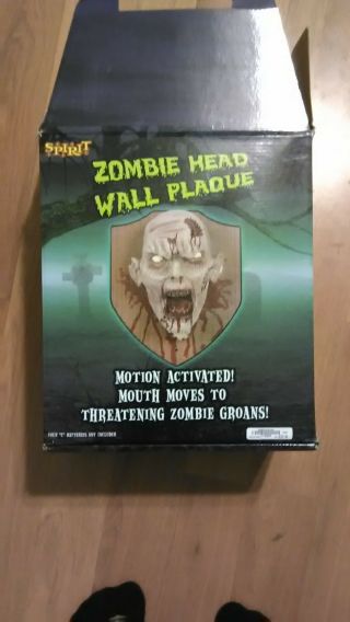 Lifesize Animated Zombie Head Wall Plaque Spirit Halloween Prop Decoration 3