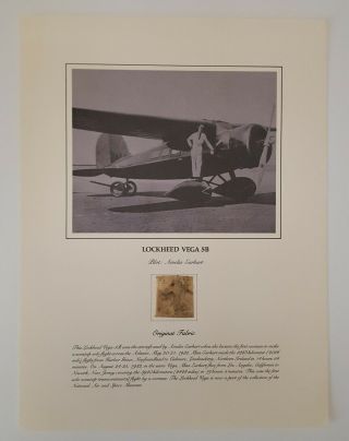 Smithsonian Amelia Earhart Lockheed Vega 5b Print With Aircraft Fabric