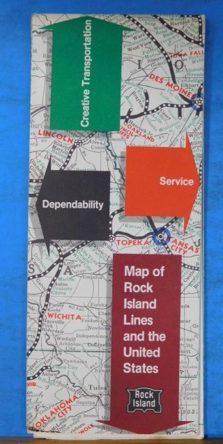 Map Rock Island Lines 1974 United States Map Two Sided