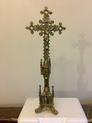 Altar set of 6 candlesticks and matching crucifix,  vestment 5