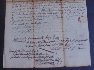 c.  1755 ANTIQUE MANUSCRIPT COLONIAL DEED w RARE EMBOSSED COLONIAL REVENUE STAMP 3