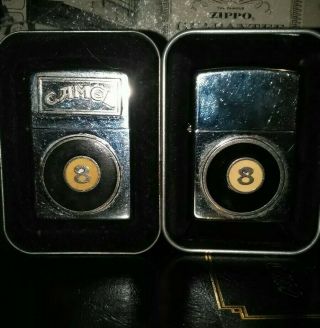 Camel Zippo Lighters Double 8 Ball Deal In Tins.