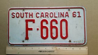 License Plate,  South Carolina,  1961,  F - 660