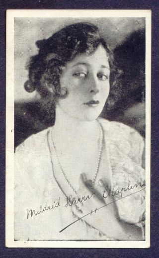 1921 Mildred Harris Chaplin Bread Card D55 Morehouse Movie Star Rare