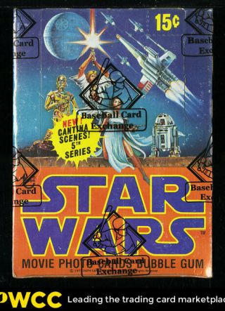 1977 - 78 Topps Star Wars 5th Series Wax Box,  36ct Packs,  R2d2? Bbce (pwcc)