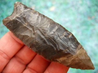 Fine 3 1/2 inch Mexico Banded Agate Plainview Point with Arrowheads 5