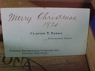 1920 CORONA TYPEWRITER Co Wood CIGAR BOX Christmas GIFT to CUSTOMERS Employees 3