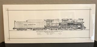 William Berkompas Railroad Train Print Pere Marquette Loco 1223 Berkshire 2 - 8 - 4