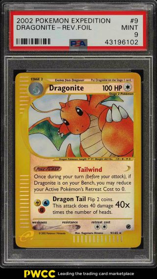 2002 Pokemon Expedition Reverse Foil Dragonite 9 Psa 9 (pwcc)