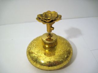 1 Vtg Rare Rose Devilbiss Gold Crackle Perfume Bottle Atomizer Art Deco