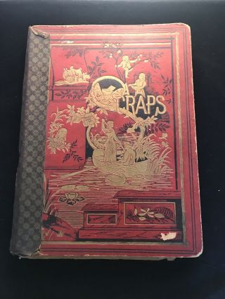 Antique Victorian Scrapbook - Die Cuts,  Scraps,  Trade Cards 46 Pps 283 Images