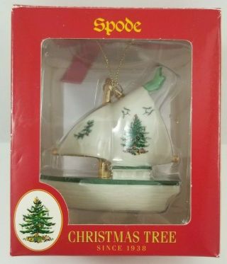 Spode Christmas Tree Sailboat Toy Boat Ornament