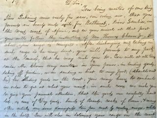 1844 AFRICAN VOYAGE LETTER TO SHIP ' S CAPTAIN Salem MA Merchants SHIPWRECKED BRIG 4