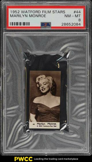 1952 Watford Film Stars Marilyn Monroe 44 Psa 8 Nm - Mt (pwcc)