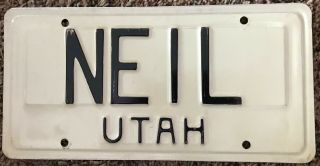 Personalized Utah License Plate " Neil "