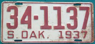 1937 South Dakota License Plate