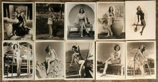 1941 - 1943 HOLLYWOOD MGM STARLETS 50 8x10 WWII Pinup photos 3